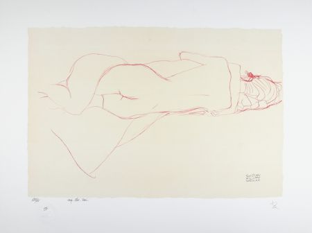 リトグラフ Klimt - Etude pour le serpent d'eau / Study for Water Snakes | Deux femmes enlacées / Two women embracing, 1905