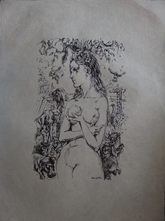 リトグラフ Foujita - Eve au Jardin d'Eden