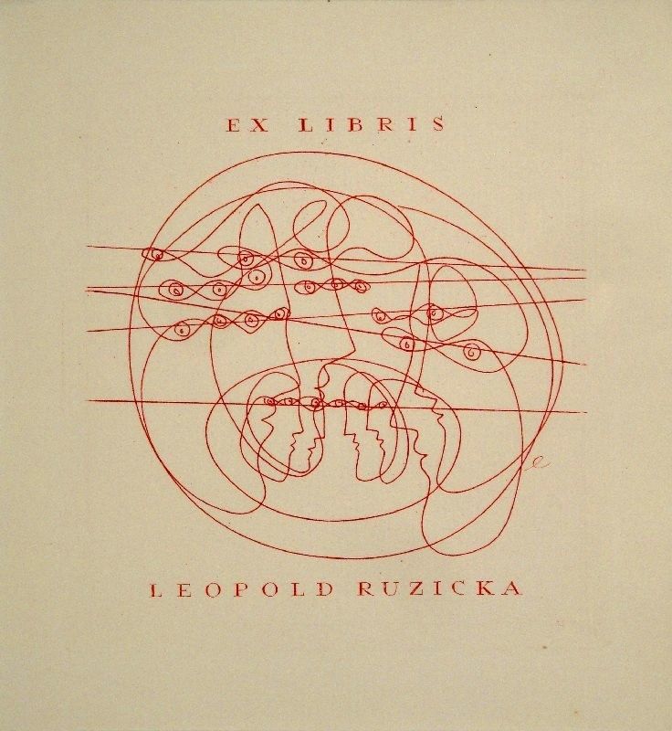 彫版 Erni - Ex Libris Leopold Ruzicka