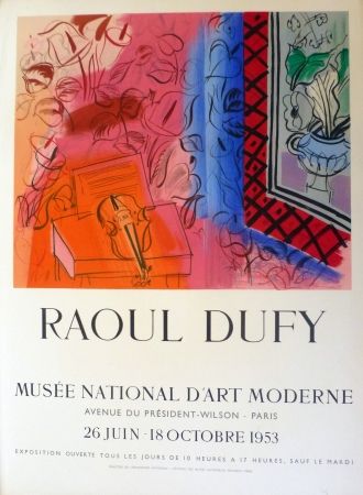 リトグラフ Dufy - Exposition au musée national d'art moderne,Paris 1953