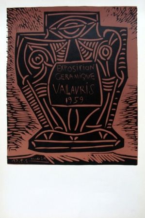 リノリウム彫版 Picasso - Exposition Ceramique Vallauris 1959