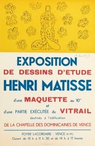 リトグラフ Matisse - Exposition de dessins d'étude ,Vence 