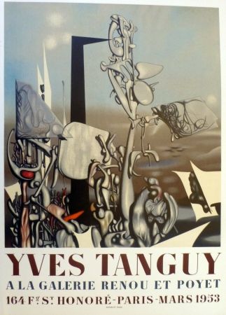 リトグラフ Tanguy - Exposition galerie Renou et Poyet 1953