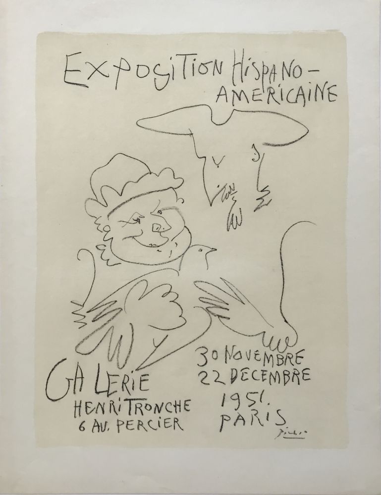 リトグラフ Picasso - Exposition Hispano-Americaine
