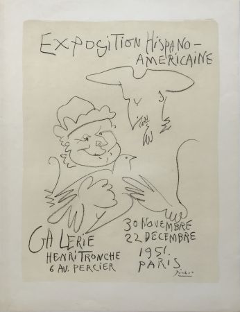 リトグラフ Picasso - Exposition Hispano-Americaine