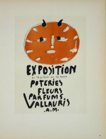 リトグラフ Picasso (After) - Exposition Poteries Fleurs Parfums 1948
