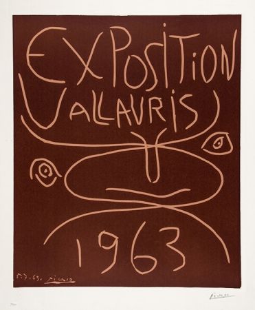 リノリウム彫版 Picasso - Exposition Vallauris, 1963