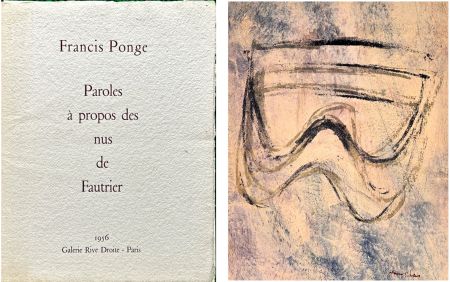 リトグラフ Fautrier - F. Ponge. Paroles à propos des nus de Fautrier. Avec un 