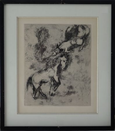 エッチング Chagall - Fables de la Fontaine - Le cheval et l'âne