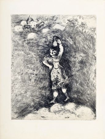 彫版 Chagall - Fables de la Fontaine : La laitière et le pot au lait, 1952