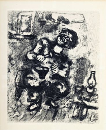 彫版 Chagall - Fables de la Fontaine : Le savetier et le financier, 1952