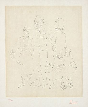 彫版 Picasso - Famille de Saltimbanques (Family of Acrobats), c.1950