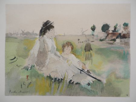 リトグラフ Morisot - Famille à la campagne