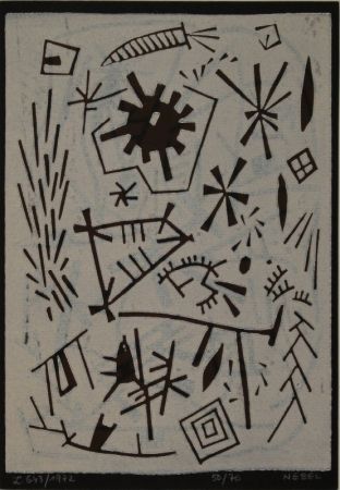 リノリウム彫版 Nebel - Farbiger Linolschnitt (Werknummer L. 643/1972). 