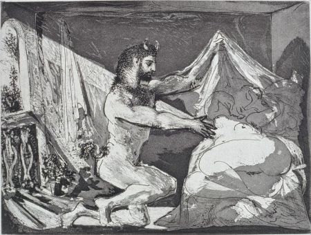 エッチングと　アクチアント Picasso - Faune dévoilant une femme