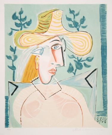 リトグラフ Picasso - Femme a la Collerette