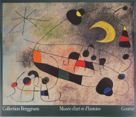挿絵入り本 Miró - Femme abstraite sous la Lune