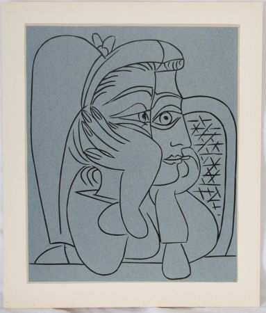 リノリウム彫版 Picasso - Femme accoudée