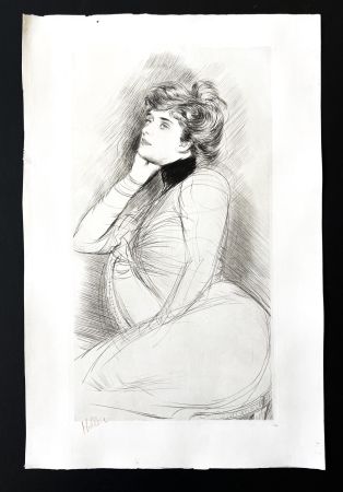 彫版 Helleu - Femme assise de profile