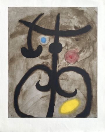 リトグラフ Miró (After) - Femme assise II