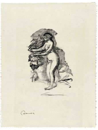 リトグラフ Renoir - Femme au cep de vigne