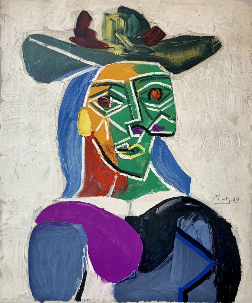 リトグラフ Picasso - Femme au Chapeau