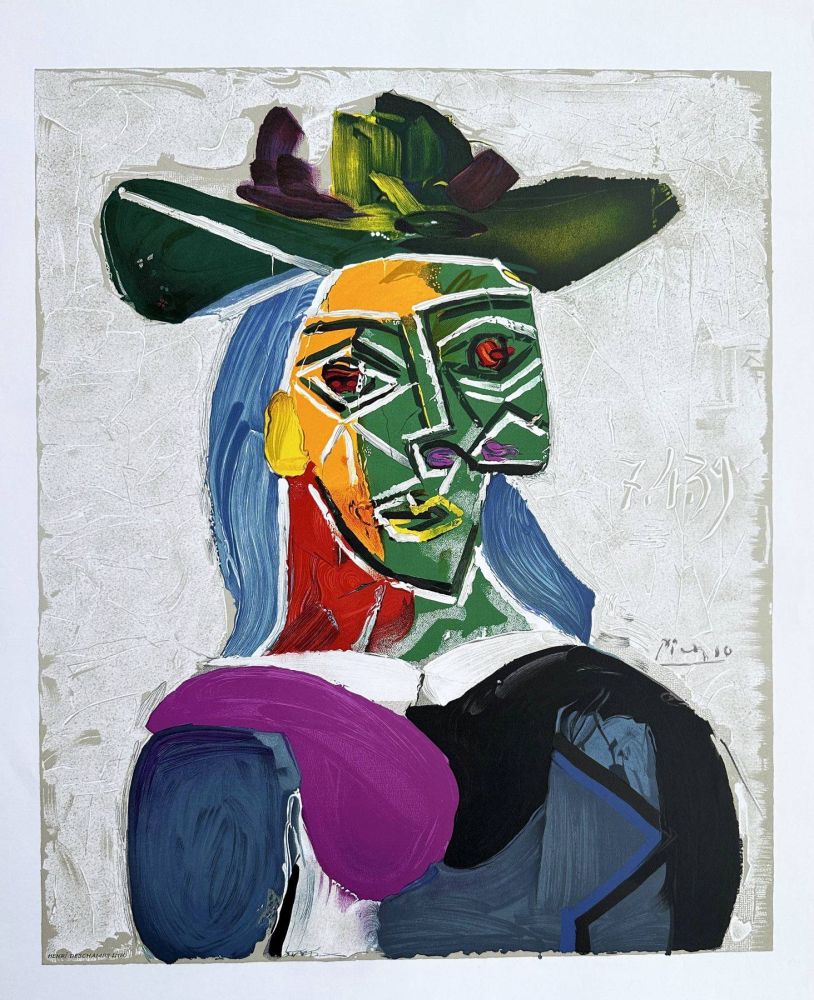 リトグラフ Picasso - Femme au chapeau (Dora Maar)
