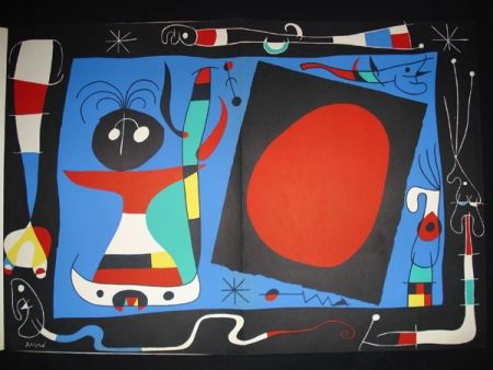 リトグラフ Miró - Femme au Miroir