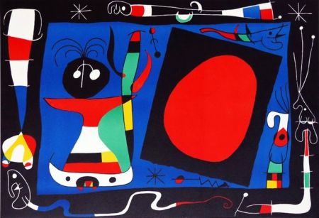 リトグラフ Miró - Femme au Miroir / Woman at the Mirror
