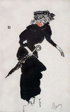リトグラフ Bonnard - Femme au Parapluie