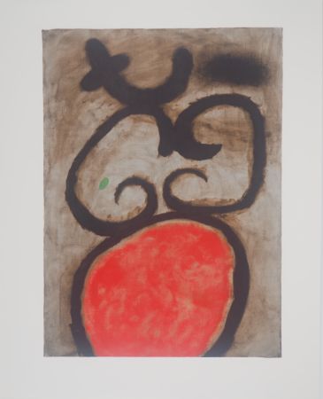リトグラフ Miró - Femme au tabouret