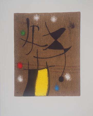 リトグラフ Miró - Femme au téléphone