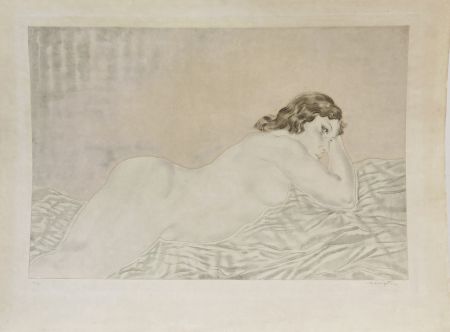 エッチングと　アクチアント Foujita - Femme brune allongée. 1930
