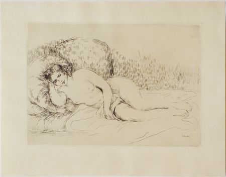 エッチング Renoir - Femme couchée, tournée à gauche