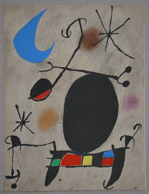 ステンシル Miró - Femme dans la nuit