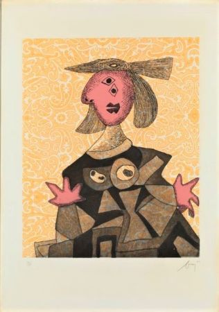 エッチングと　アクチアント Baj - Femme d’après Picasso