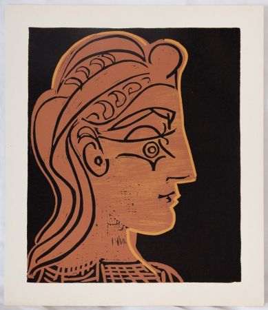 リノリウム彫版 Picasso - Femme de profil