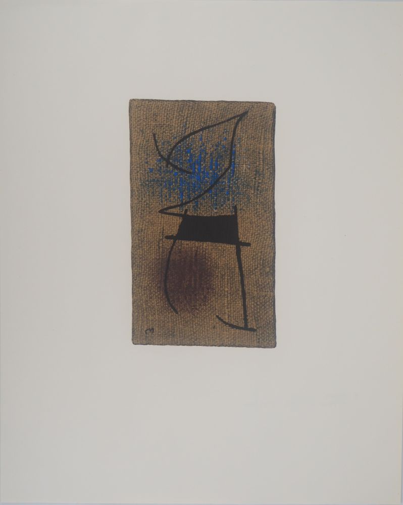 リトグラフ Miró - Femme en bleu