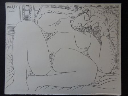 リトグラフ Picasso - Femme endormie