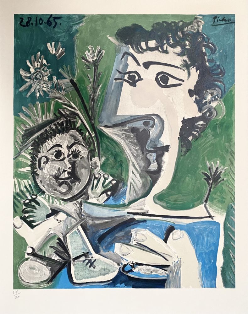 リトグラフ Picasso - Femme et Enfant