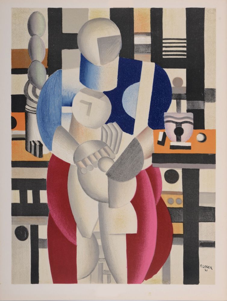 リトグラフ Leger - Femme et enfant, 1955