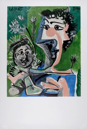 リトグラフ Picasso (After) - Femme et enfant, 1966  
