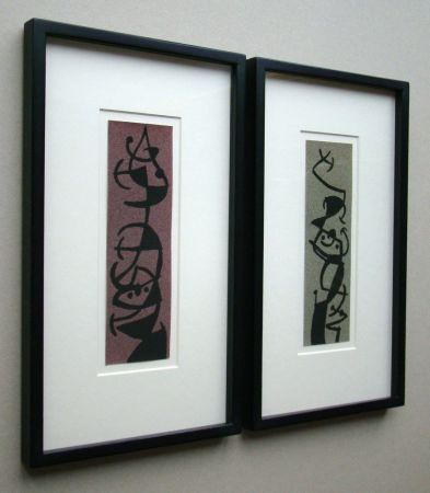 ステンシル Miró (After) - Femme et Oiseau I.+II.