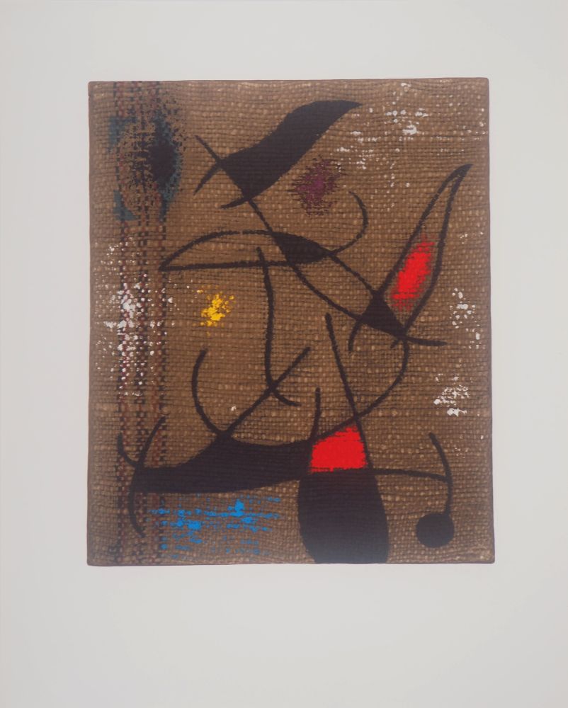 リトグラフ Miró - Femme et oiseaux
