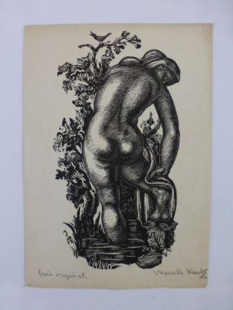 木版 Kuntz - Femme nue de dos 