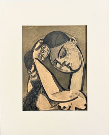 リトグラフ Picasso - Femme se coiffant