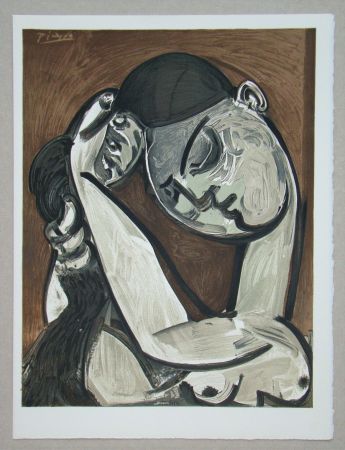 リトグラフ Picasso - Femme se coiffant, 1955