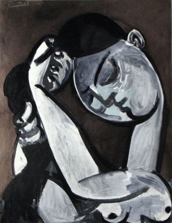 ステンシル Picasso - Femme se coiffant, 1955