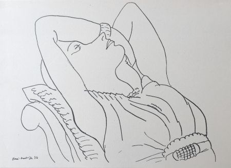 リトグラフ Matisse - Femme sur canapé