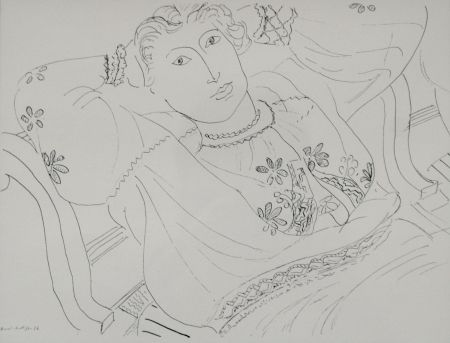 リトグラフ Matisse - Femme sur chaise longue